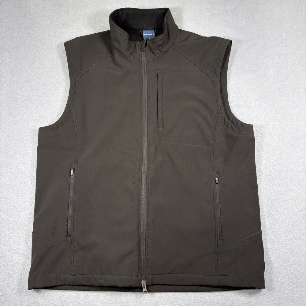 Propper Icon Softshell Vest Mens Large Black Tactical Outdoor Fleece Lined